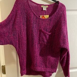 Pink and black sparkly sweater